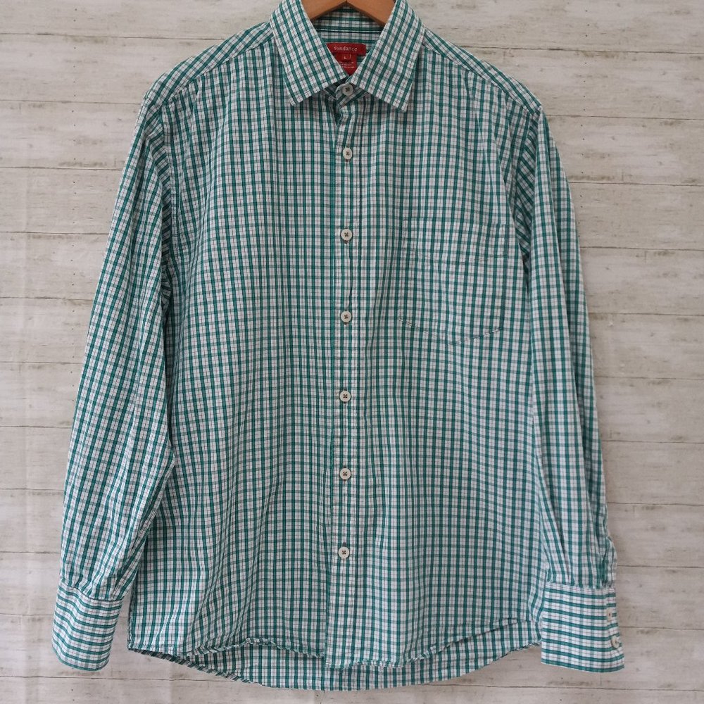 Sundance Long Sleeve Button-Up Plaid Shirt L